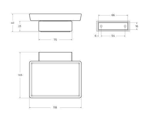 Мыльница Cezares Slider SLIDER-SODS-GM Оружейная сталь