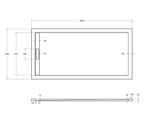 Душевой поддон из искусственного камня Cezares Tray AS 160x80 TRAY-AS-AH-160/80-30-W Белый Душевой поддон из искусственного камня Cezares Tray AS 160x80 TRAY-AS-AH-160/80-30-W Белый