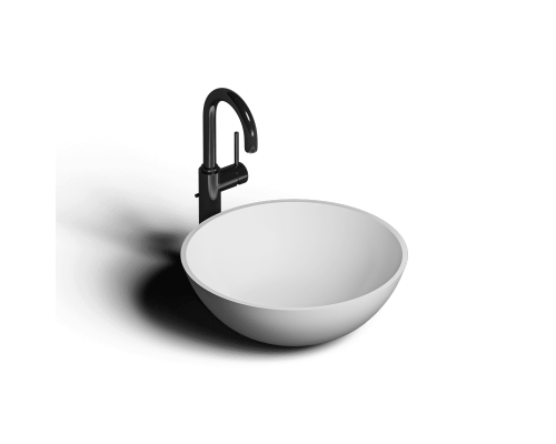 Накладная раковина-чаша из искусственного камня Monblan Solo 400x400x140 цвет белый матовый