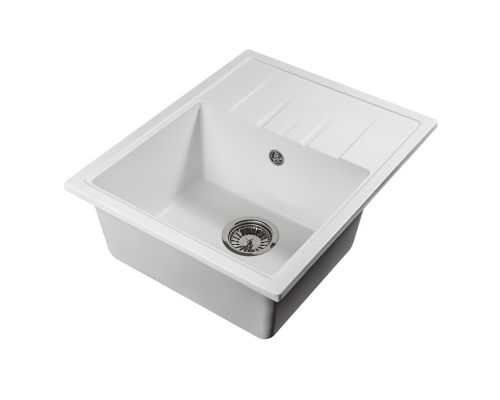 Кухонная мойка c крылом 570х460 Reflexion Plato RX1457WH, белый