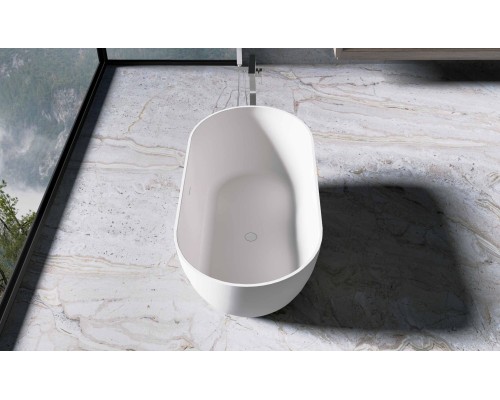 Ванна из искусственного камня Vincea VBT-4S04MW, 170x80x56, белый мат, со слив-переливом