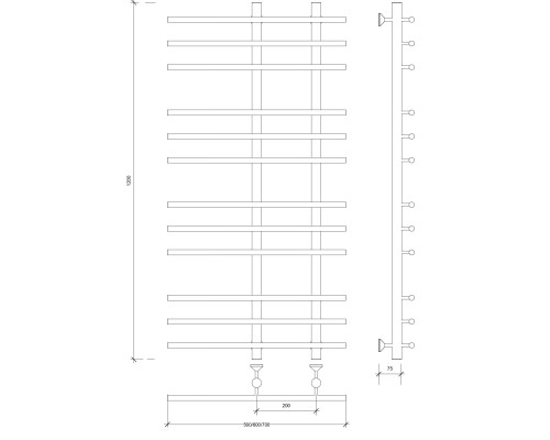 Полотенцесушитель латунный Secado Турин 3 120х20х60, водяной, бронза