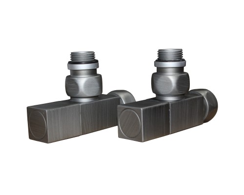 ВЕНТИЛЬ ЗАПОРНЫЙ УГЛОВОЙ КВАДР 3/4" x 1/2" г/ш SG 01CH0405/2 Silver матовый (НИКА)