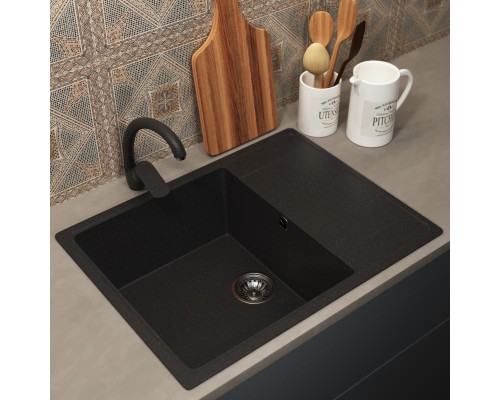 Кухонная мойка из искусственного камня Uperwood ECON UPD-202-004, черная матовая