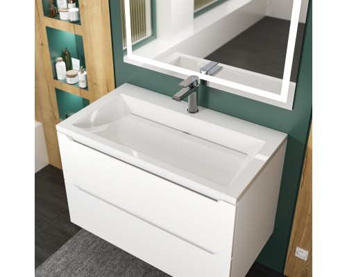 Раковина для ванной 80 см, Uperwood Infinity, белая глянцевая