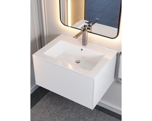 Раковина для ванной 66 см, Uperwood Parma Premium, белая глянцевая