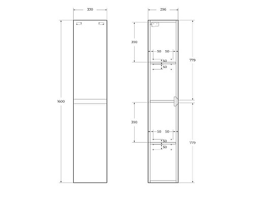 Шкаф подвесной BelBagno KRAFT-1600-2A-SC-RT-R Шкаф подвесной BelBagno KRAFT-1600-2A-SC-RT-R