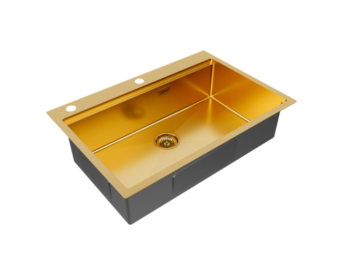 Мойка для кухни Paulmark VAST-PRO PM707551-BS брашированное золото 750х510