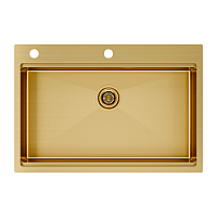 Мойка для кухни Paulmark VAST-PRO PM707551-BS брашированное золото 750х510