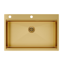Мойка для кухни Paulmark VAST-PRO PM707551-BS брашированное золото 750х510