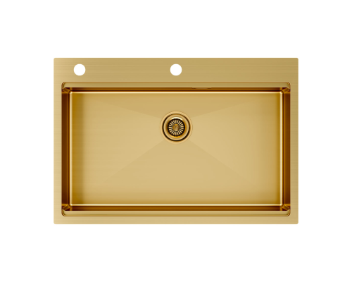 Мойка для кухни Paulmark VAST-PRO PM707551-BS брашированное золото 750х510