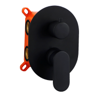 Встраиваемый смеситель для душа AQG Beta, с дивертером, черный матовый