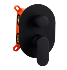 Встраиваемый смеситель для душа AQG Beta, с дивертером, черный матовый