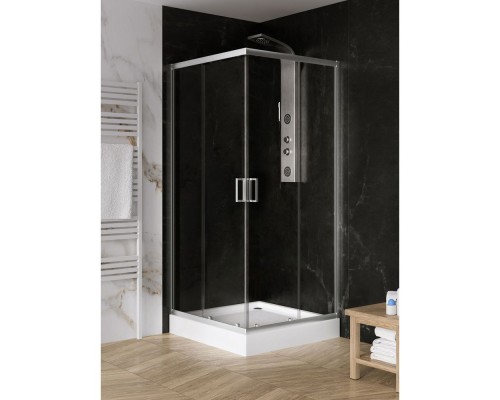 Душевое ограждение NEW TRENDY SUVIA с поддоном 80x80x201 хром