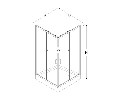 Душевое ограждение NEW TRENDY SUVIA с поддоном 80x80x201 хром