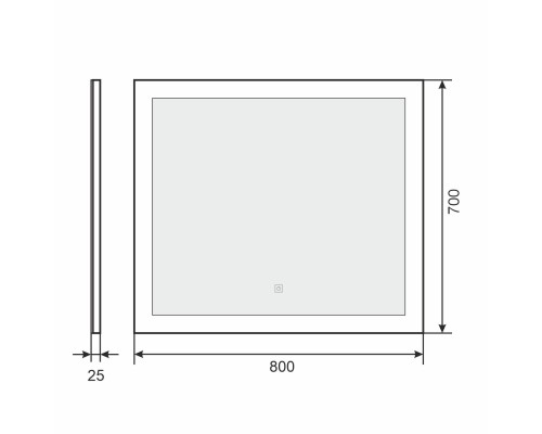 Зеркало для ванной с подсветкой Uperwood Barsa 80х70 см, сенсор/антизапотевание