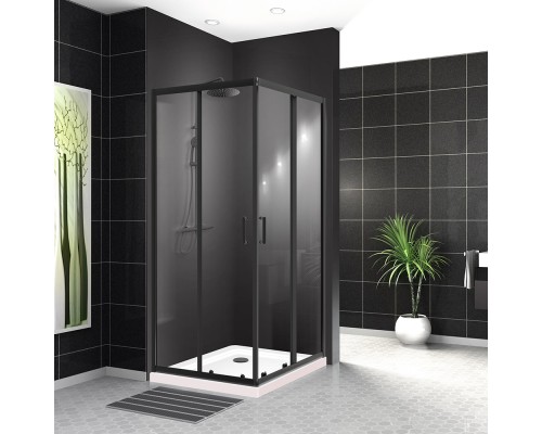 Душевой уголок BelBagno Uno 100х100 UNO-195-A-2-100-C-NERO Черный матовый