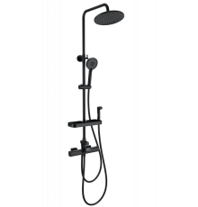 Душевая система с термостатом Wonzon&Woghand, Черный матовый