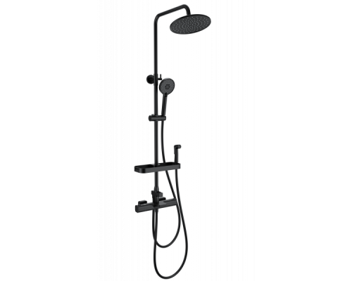 Душевая система с термостатом Wonzon&Woghand, Черный матовый