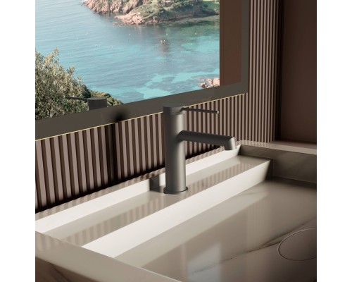 Смеситель для раковины Vincea Rim VBF-2RM1GM однорычажный, вороненая сталь