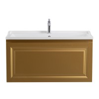 Тумба под раковину Cezares Giubileo 100 GIUBILEO-N-100-1C-SO-BORO-P подвесная Брашированное золото