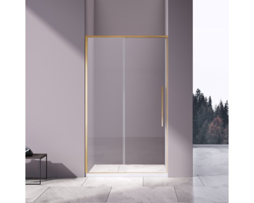 Душевая дверь Vincea Slim-N VDS-4SN130CLG, 130, брашированное золото, стекло прозрачное