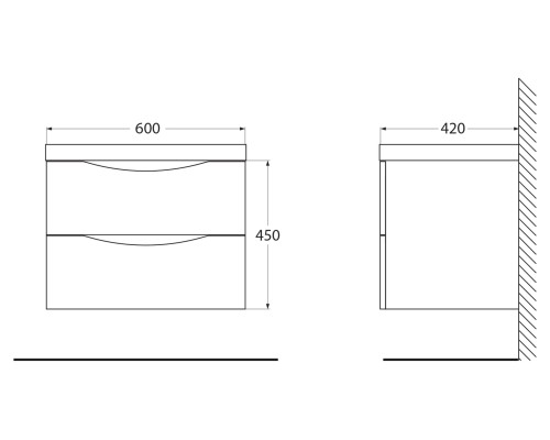 База под раковину BelBagno ANCONA-N-600-2C-SO-BL