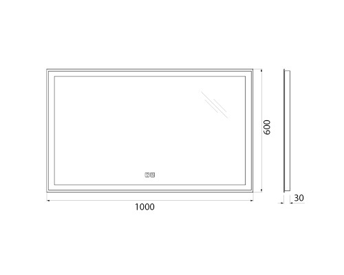 Зеркало BelBagno 100 SPC-GRT-1000-600-LED-TCH-WARM с подсветкой с подогревом с сенсорным выключателем