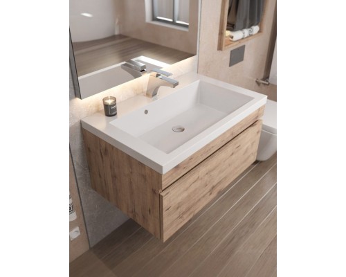 Тумба под раковину подвесная Uperwood Eva 74х47,2х35 см, Крафт Табачный