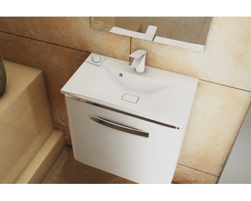 Раковина для ванной Uperwood Elen 65х44,5х14,5 см, белая глянцевая, с накладкой для слива