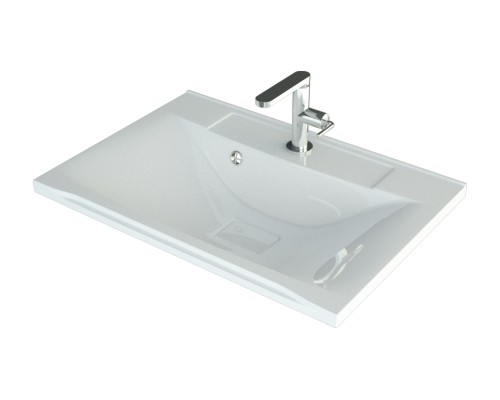 Раковина для ванной Uperwood Elen 65х44,5х14,5 см, белая глянцевая, с накладкой для слива