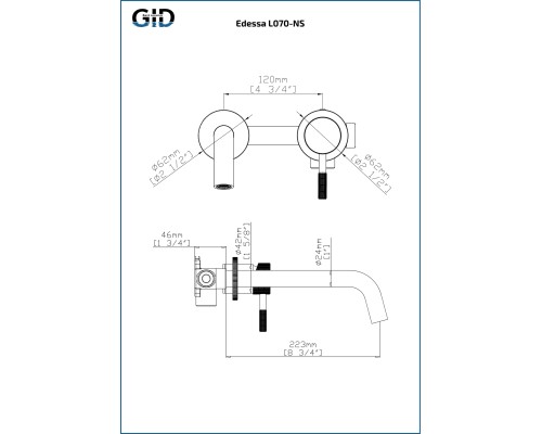 Смеситель настенный Gid Edessa SS070-CH-NS