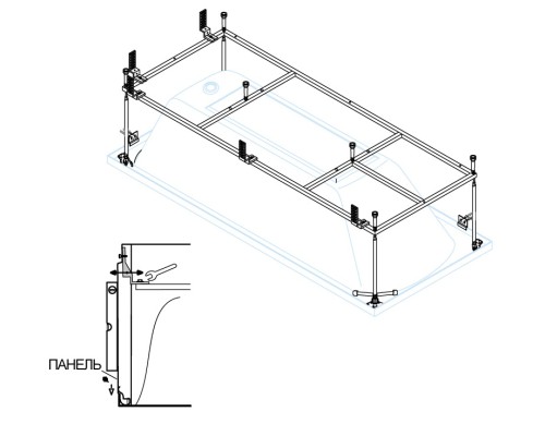 Металлический каркас для акриловой ванны Cezares TEBE-MF-R