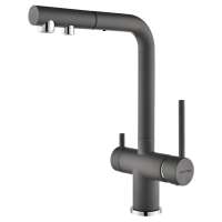 Смеситель для кухни Paulmark Serpentine Se213222-GRM Серый металлик