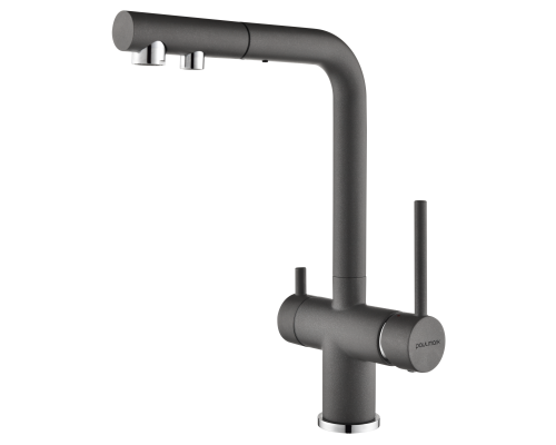 Смеситель для кухни Paulmark Serpentine Se213222-GRM Серый металлик