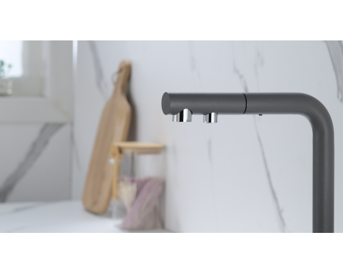 Смеситель для кухни Paulmark Serpentine Se213222-GRM Серый металлик