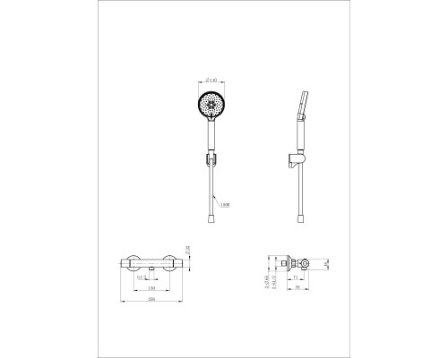 Смеситель для душа с термостатом Wonzon&Woghand, Хром