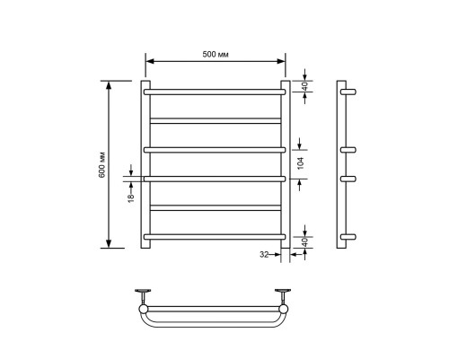 Полотенцесушитель водяной Comfysan Puro W-6 60/50, хром