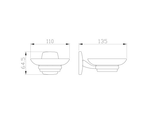 Мыльница с держателем Wonzon&Woghand, Хром