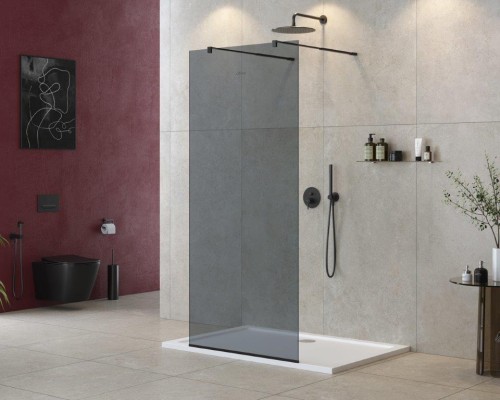 Душевая перегородка Cezares Liberta 80 LIBERTA-L-2-80-GR-NERO Черный матовый