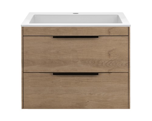 База под раковину Vincea Chiara 2D 600 подвесная 2 выкатных ящика Soft-close N.Oak