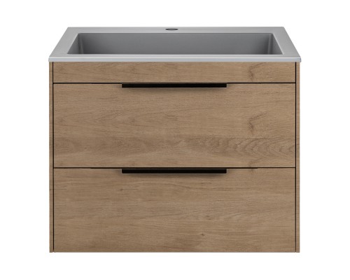 База под раковину Vincea Chiara 2D 600 подвесная 2 выкатных ящика Soft-close N.Oak