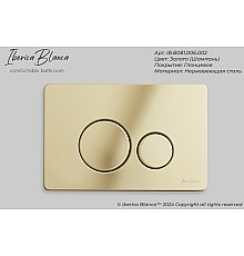 Клавиша смыва Iberica Blanca Inox-O 246x165, шампань глянцевый, нержавеющая сталь