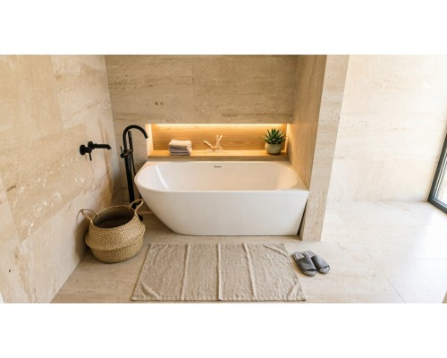 Ванна угловая из искусственного камня Flere Mail 170x85x59 R (белый матовый)