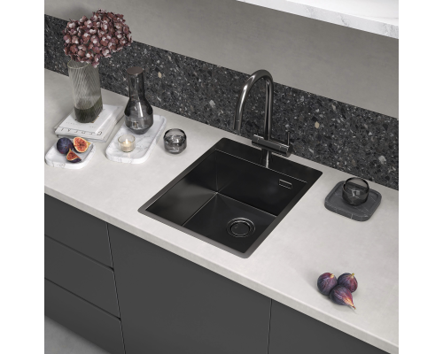 Кухонная мойка Reflexion Iseo RX2240BL оружейная сталь