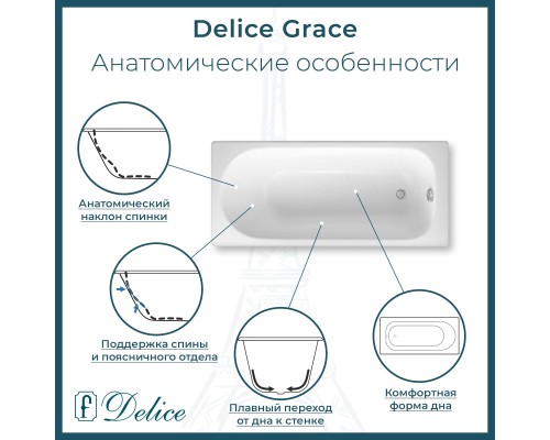 Ванна чугунная Delice Grace 170х70