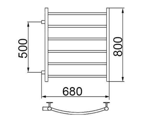 Полотенцесушитель Ника ARC ЛД 80/60 бок. подкл. 50 см