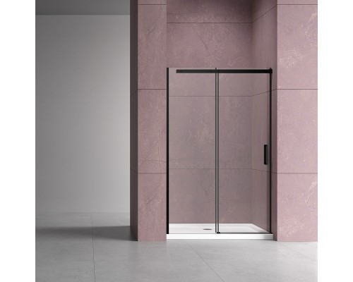 Душевая дверь Vincea Dice VDS-4D160CLB 1600 черный стекло прозрачное