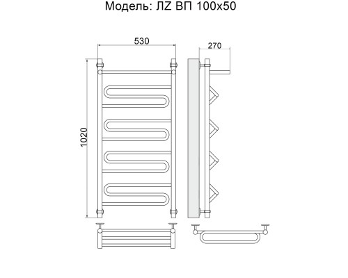 Полотенцесушитель Водяной Nika 100х50 см 1342-1761