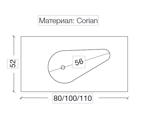 Столешница Corian Armadi Art Drop 101cm